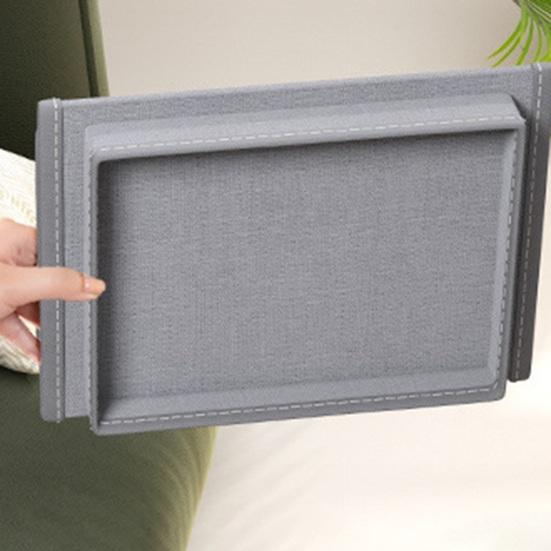 Couch Cup Holder Tray Couch Drink Holder Caddy Sofa Armrest Organizer with Side Pockets for Remotes Cell-Phone Tablet Snack