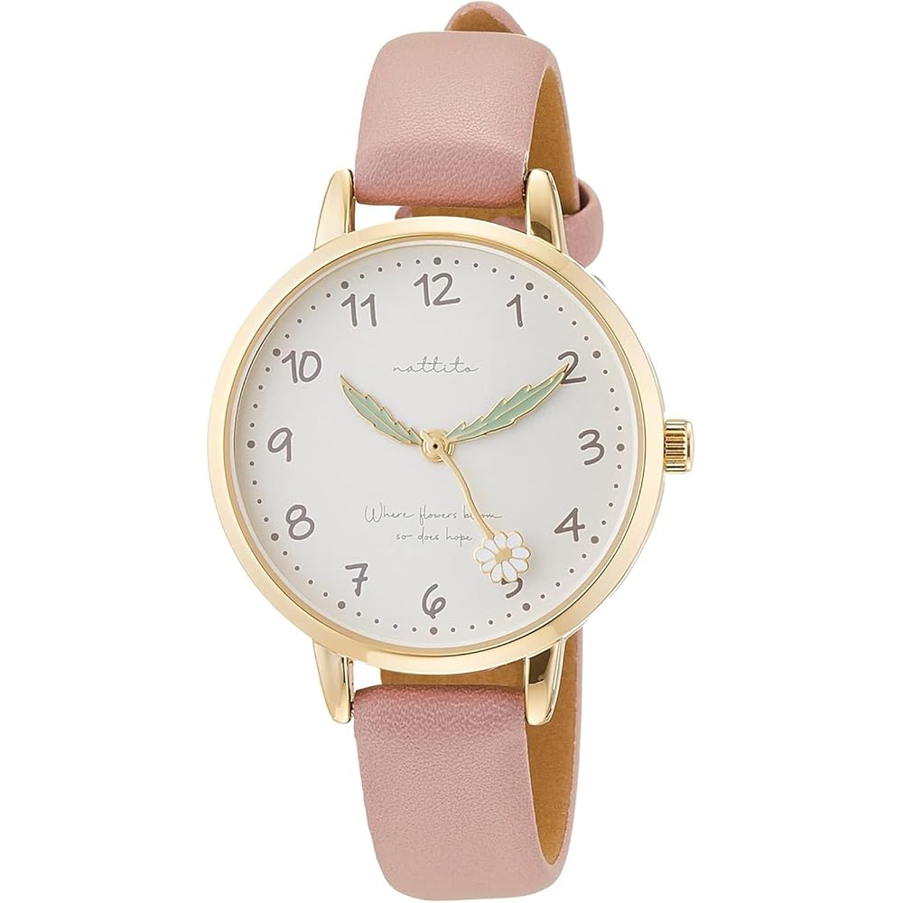 Fieldwork Analog Watch Floral Motif Leather Strap Purple Women s GY039-2