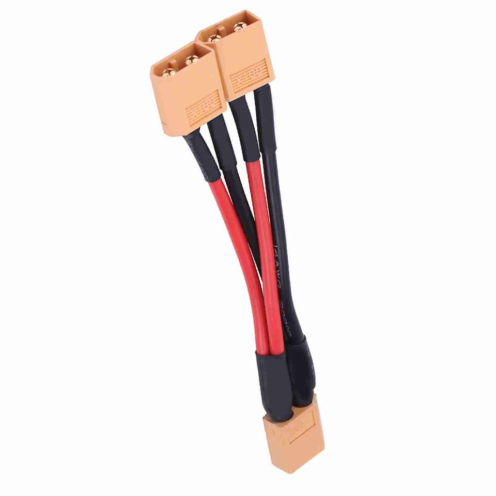 XT60 Parallel Battery Pack Connector Adapter 14AWG Cable for RC Lipo 1 Female To 2 Male