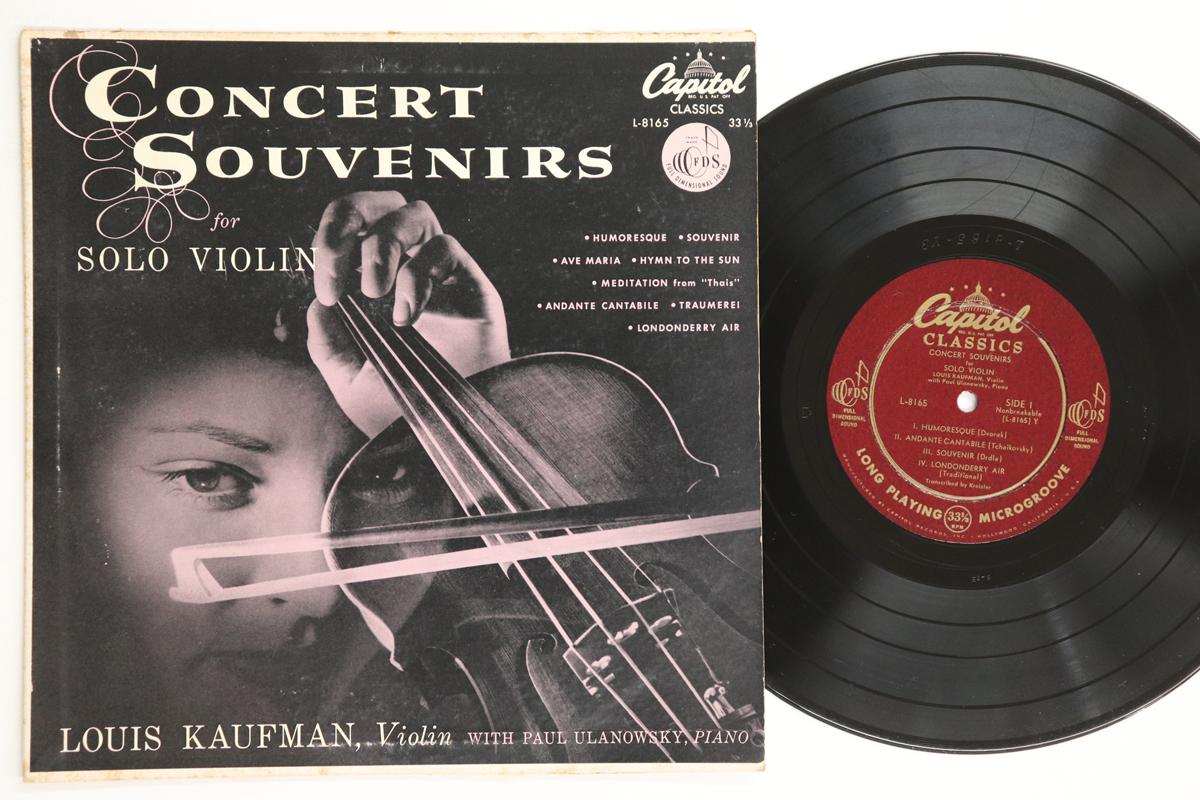

10inch Record LOUIS KAUFMAN, PAUL ULANOWSKY - Concert Souvenirs L8165 CAPITOL US Classical Used