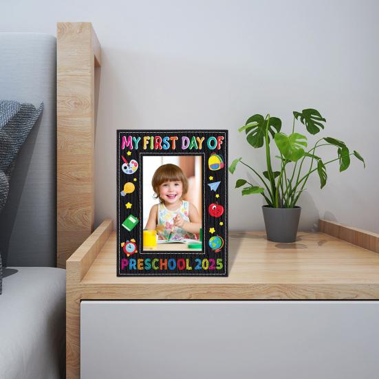 1/2Pcs My First Day of Preschool Picture Frame 2025 Kids First Day of School 4x6-Inch Photo Frame Decoration Boys Girls First Day of Kindergarten