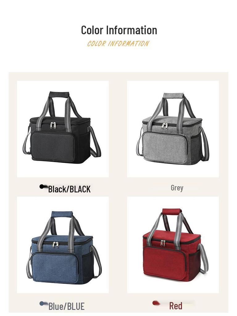 Portable Oxford Cloth Insulated Lunch Tote - Large Capacity Ice Pack Bag for Outdoor Use