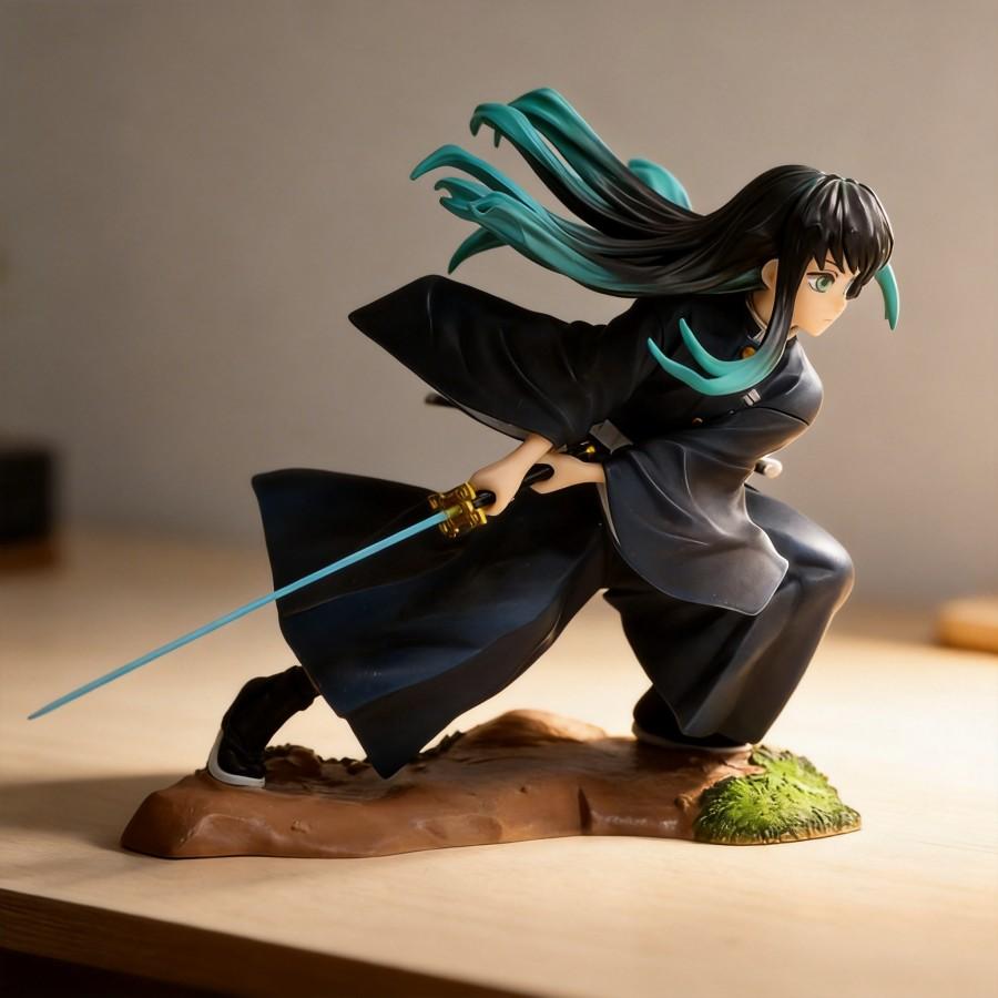 Anime Figure Muichiro Tokito Hashira Collectible Model Toy 18cm Desktop Decoration Gift