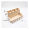 Wood Desktop Organizer Slanted Design Tiered Tray Divided Compartments