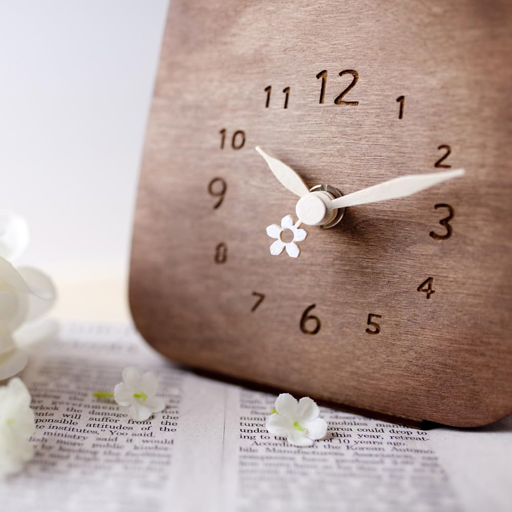Baobab Wood Silent Clock [Banana Workshop] Table Clock  Wall Clock, Silent, 12 X 20 X 3 Cm, 110g Lightweight, Wood Grain, Bedroom, Living Room,