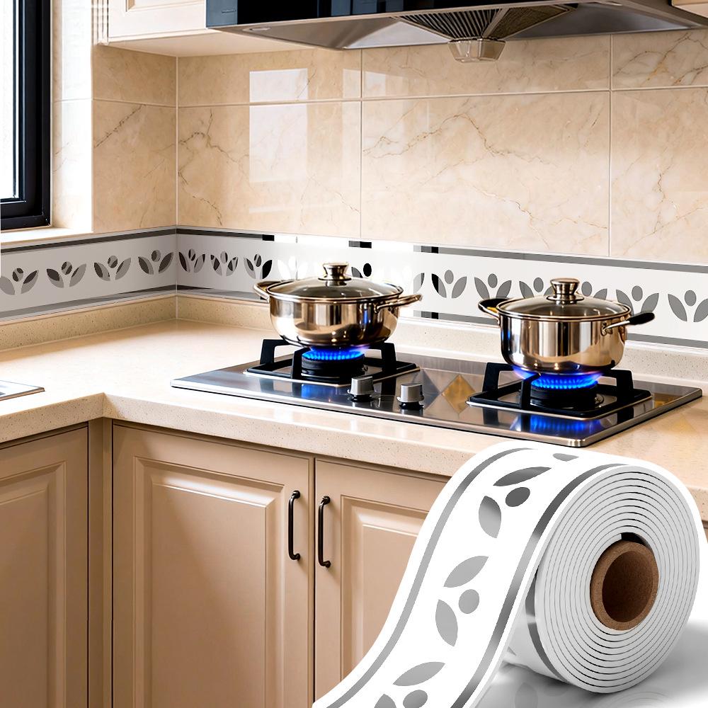 Thickened Waterproof PVC Self-Adhesive Tile-Look Baseboard Sticker