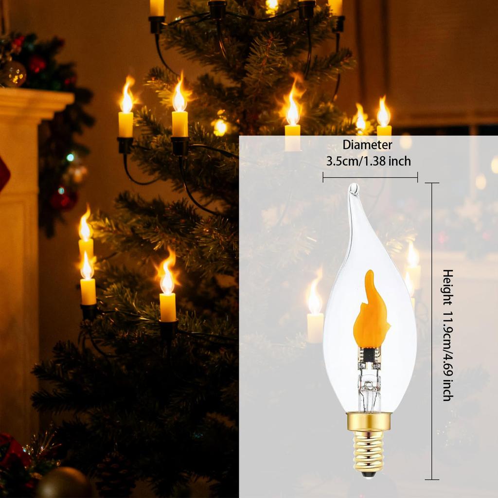 Flickering Flame Decoration Light Bulbs, Flickering Flame Light Bulbs - More Realistic Flames Effect, Stereover Flickering Bulb, Perfect For Christmas