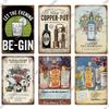Mfoever Tin Decor Gin Brand Vintage Wine Tin Sign Metal Alcohol Plaque for Home Kitchen Bar Pub Club Man Cave Decoration Wall Decor