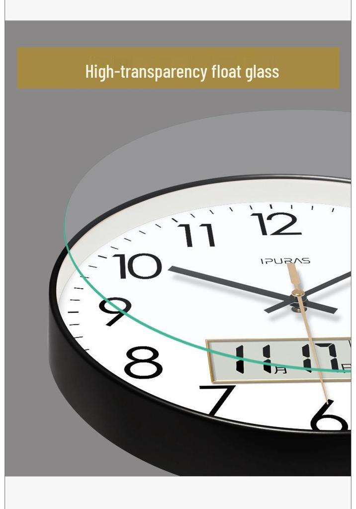 Ultra-Quiet Classic Quartz Wall Clock for Living Room - Silent Sweep Second