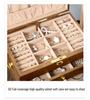 Exquisite Vintage Solid Wood Jewelry Box with Lock for Necklaces, Earrings, and Rings