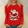 Women's Loose Comfortable Casual Fashion Round Neck Christmas Print Long Sleeve Hoodie