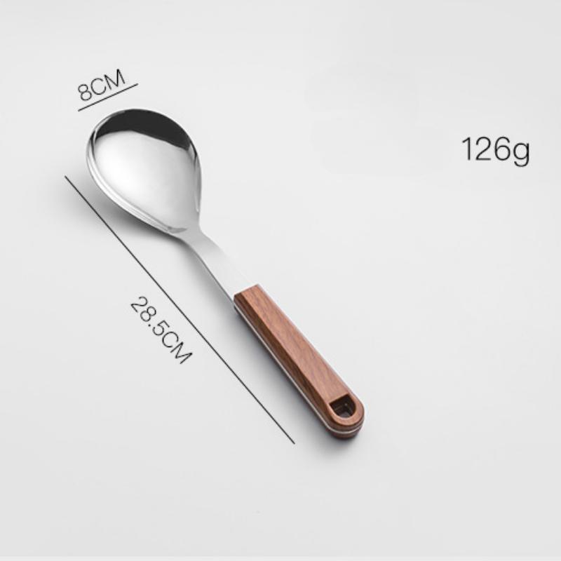 HANYANG Stainless Steel Stir-fry Spatula Large Soup Spoon Thickened Handle Spatula Cookware