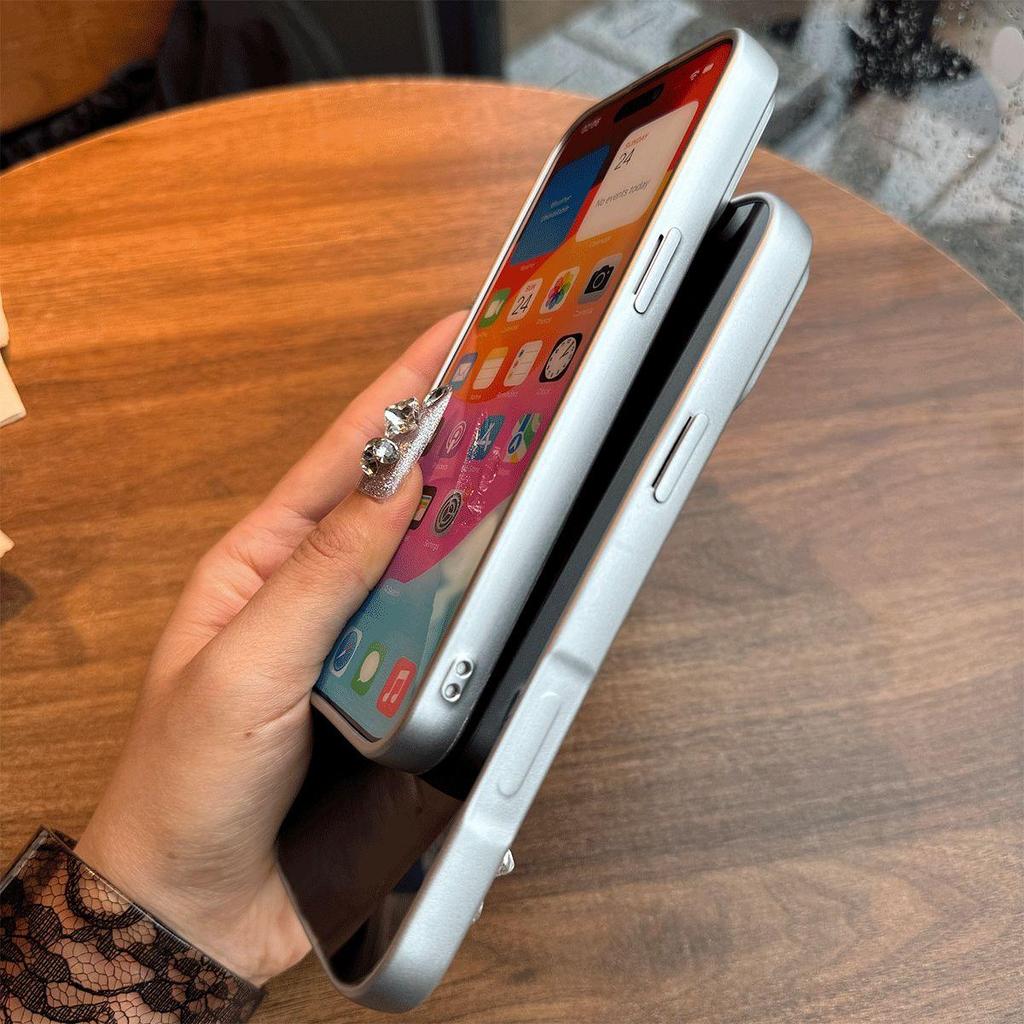Case for iPhone 16 Plus Metal Texture Matte Back Soft TPU Bumper Shockproof Cover