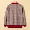 Autumn New Style Elderly Sweater Female Mother Fashionable Cardigan Old Woman Striped Top Grandma Jacket