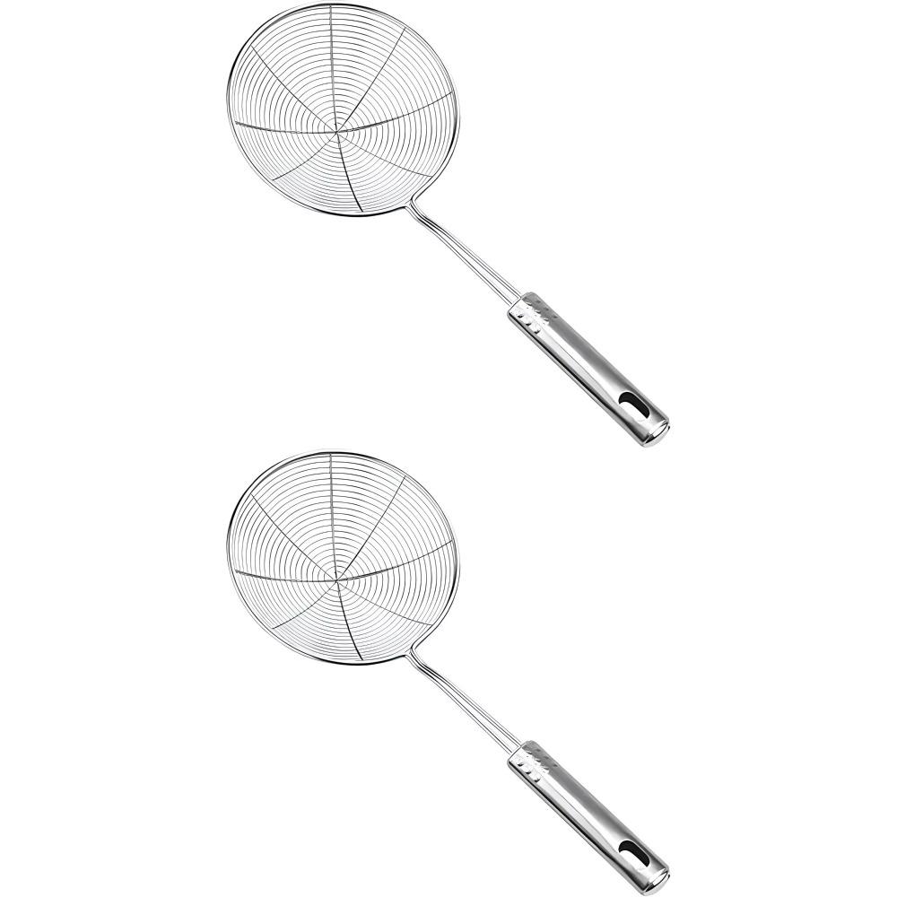 Rostfritt stål Spindelsil för matlagning Fritering Multifunktionell Sked med handtag för kök Fritering Mat Nudlar