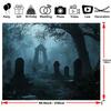 1 Set of Cemetery-themed Photo Background - a Creepy Cemetery Scene with Foggy Trees and Tombstones