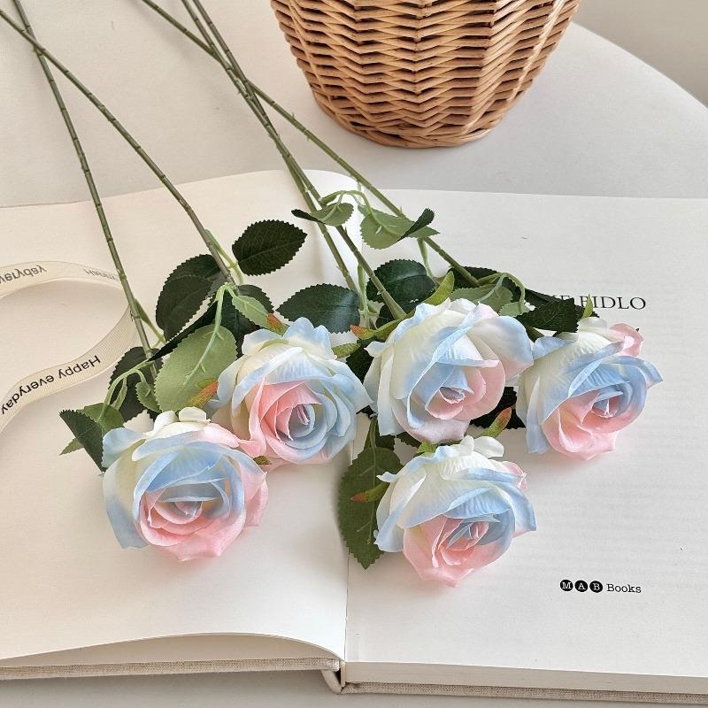 5 Pcs Artificial roses Valentine's Day home Wedding Decoration Flower wall Artificial Flowers