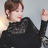 Autumn and Winter Round Neck Stretch Sweater Lace Embroidery Base Sweater