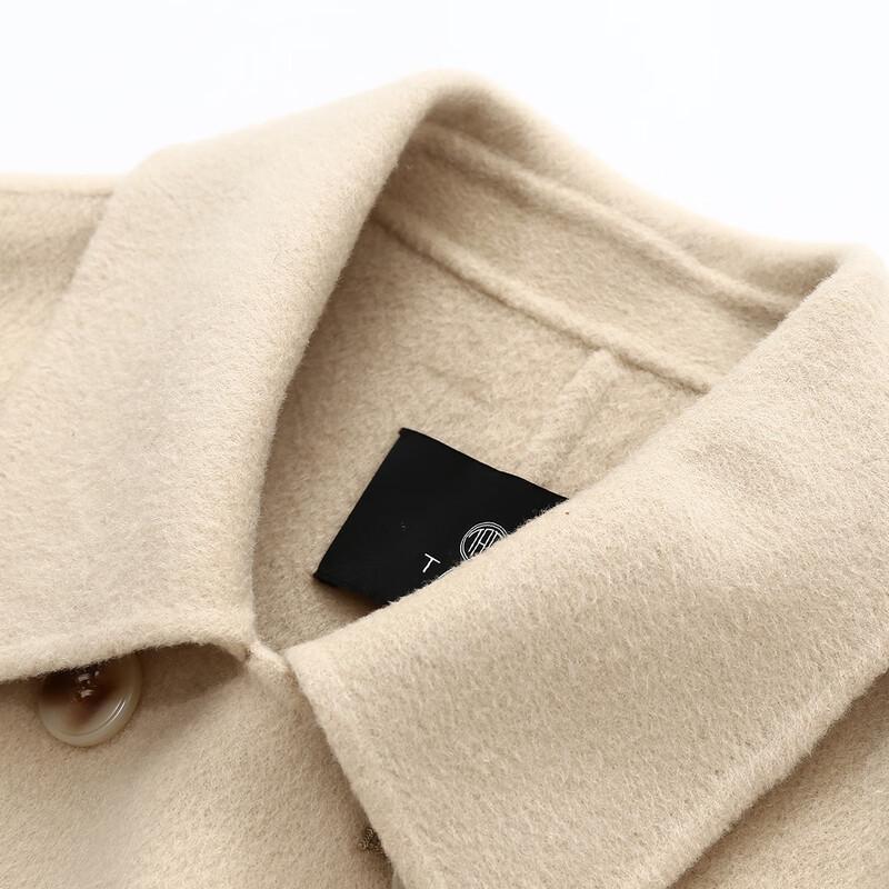 TaTu Women's Winter Lapel Wool Blend Mid-Length Coat