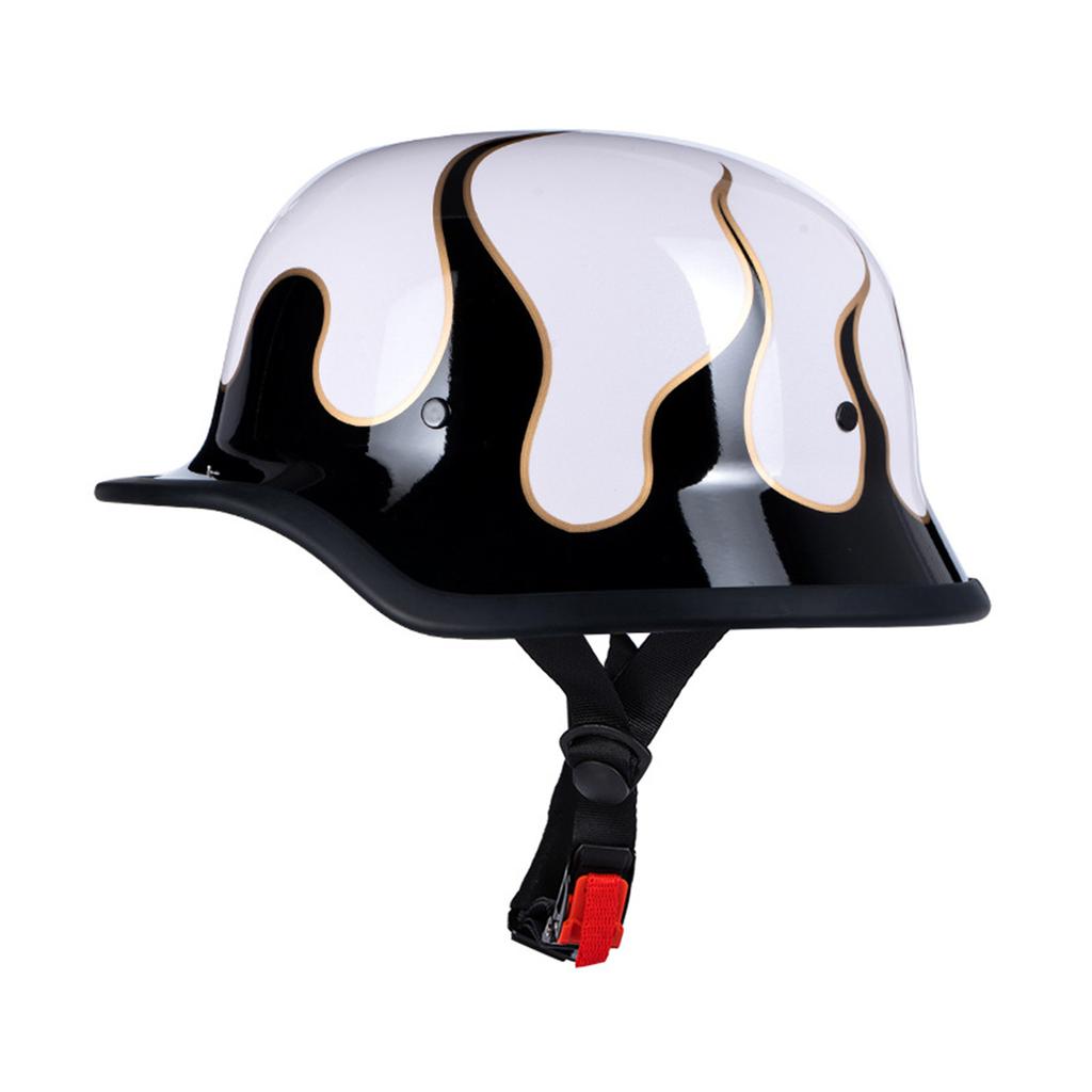 Deutscher Stil Motorrad Halbhelm Open Face Cruiser Chopper Biker Totenkopfkappen Helm Fahrradschutzkappen