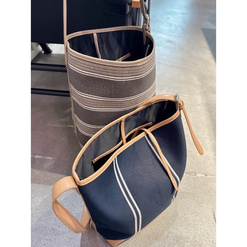 New leather cowhide with canvas bucket bag vegetable basket tote bag shoulder crossbody handbag women's bag