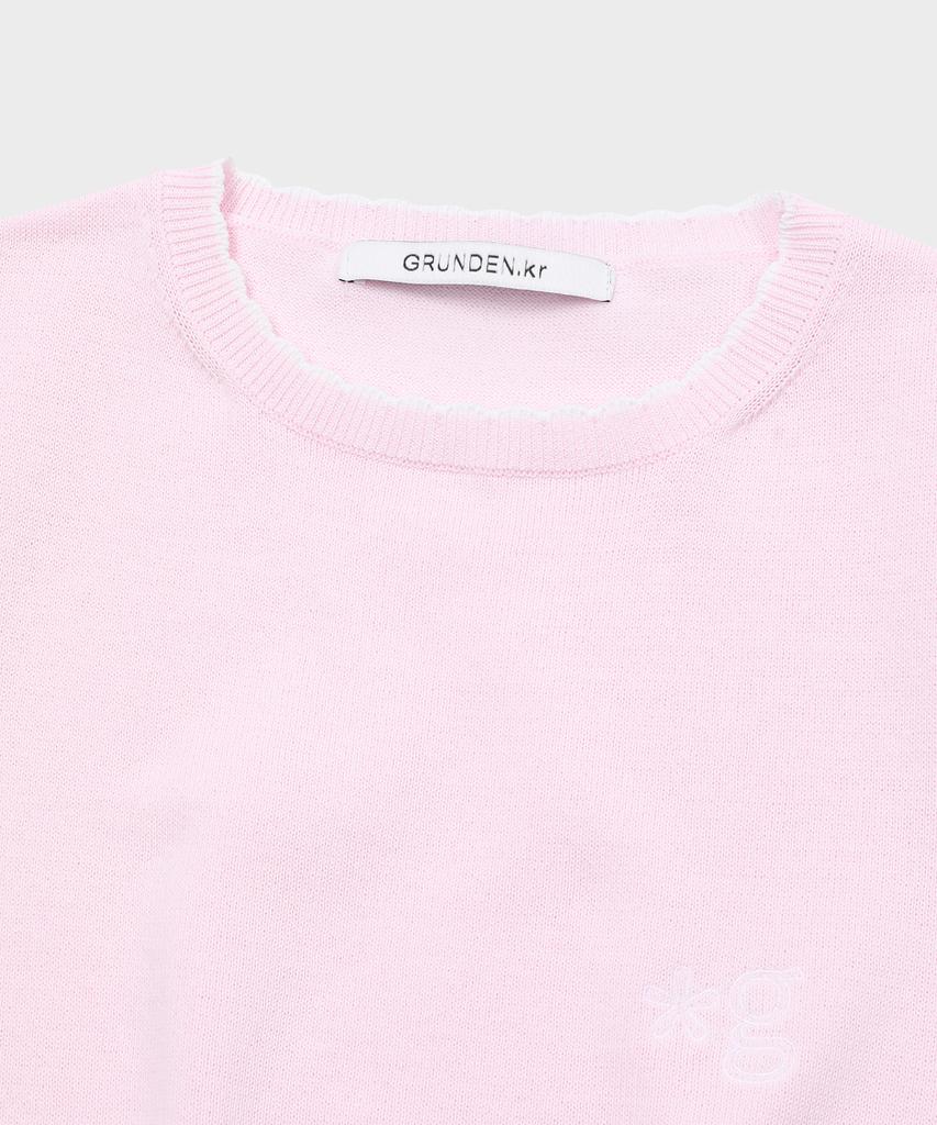 Geulleondeun Cool Cotton Knit Top (Baby Pink)