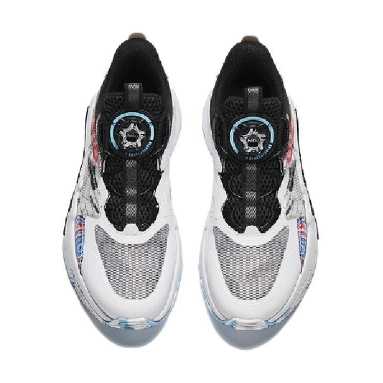 Anta Comfortable Breathable Shock Absorbing Durable Low Top Kids Basketball Shoes Kids sneaker Black White 312421109-2