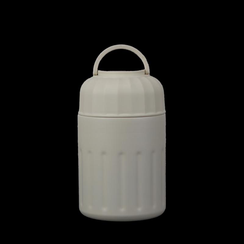Shangqi Portable Striped Thermal Food Jar with Spoon