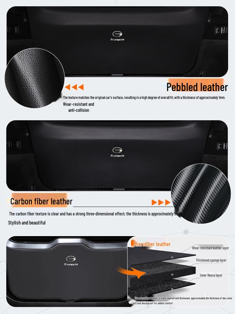 Jike 7X Car Trunk Kick Pad & Tailgate Protector - Interior Mod Sticker & Accessory.