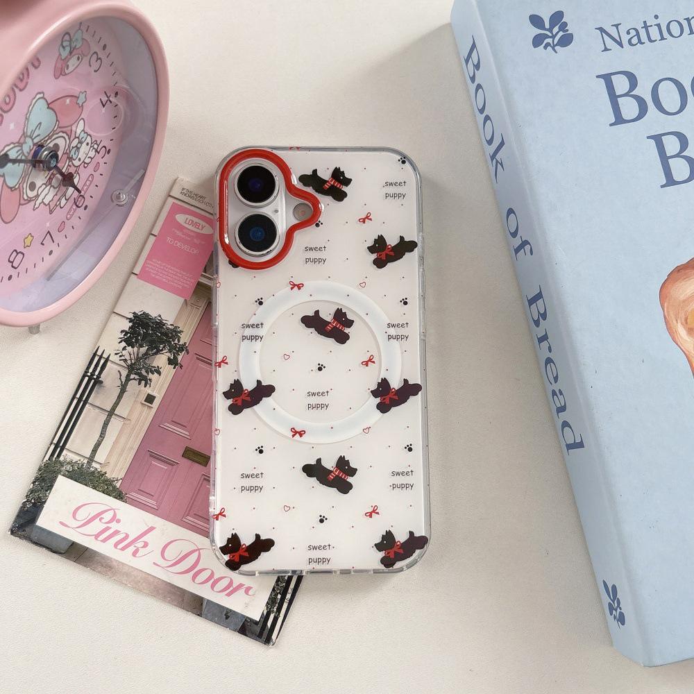 

Puppy Magnetic Holder Scarf for iPhone 15/14 Pro/Max Apple 16 Pro
