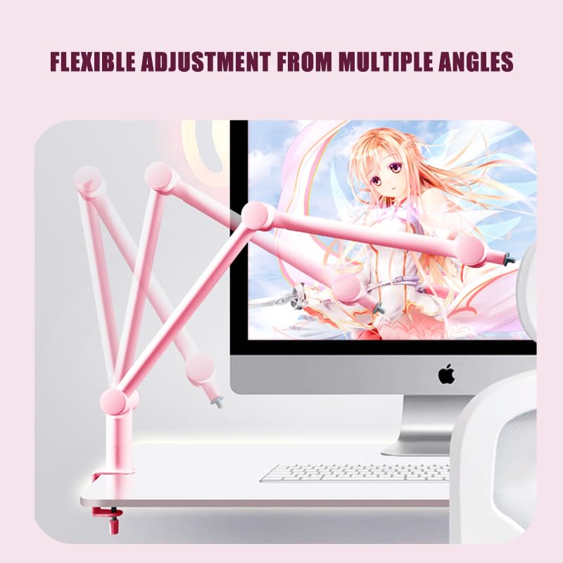 BOMGE Boom Arm Microphone Stand - Adjustable Heavy-Duty Suspension Boom Scissor Arm Stand with Cable Management Channel and Desk Clamp for