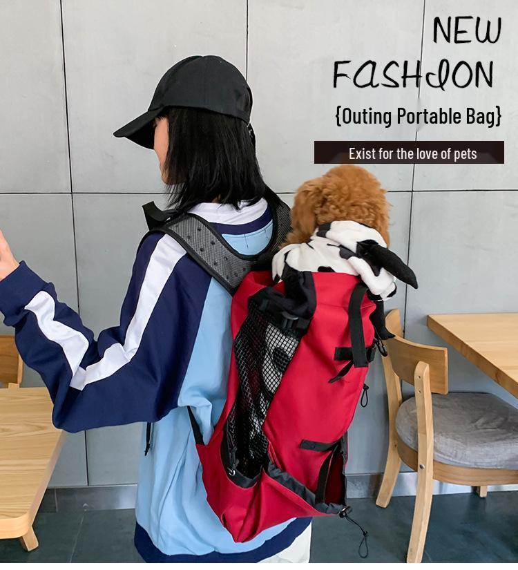 Pet Travel Backpack: Ventilated & Breathable Double Shoulder Bag for Dogs - Perfect for Biking & Shopping