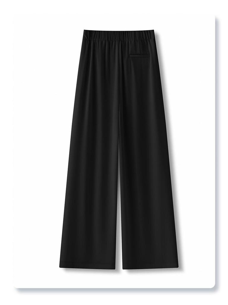 Damskie szare spodnie z wysokim stanem i szerokimi nogawkami - Kolekcja Wiosna 2025: Układający się, Luźny, Prosta nogawka, Casualowa elegancja