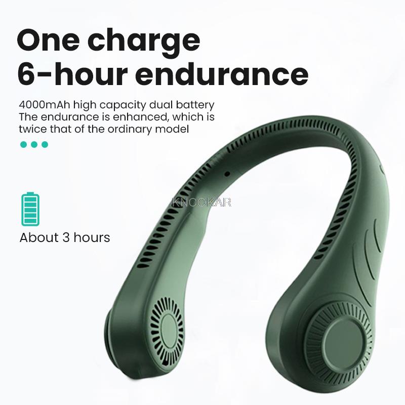 Mini Bladeless Neck Fan Portable Cooling Fan 4000mAh USB Rechargeable Sports Fans for Home Outdoor Ventilador Portatil Abanicos