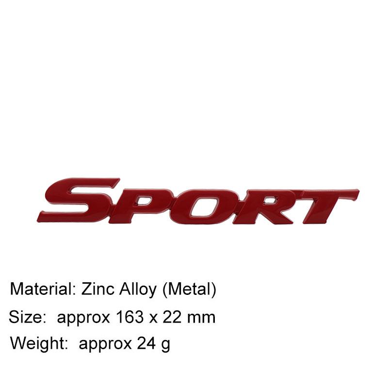 3D SPORT Logo Sticker Tail Bumper Badge Auto Rear Trunk Nameplate Decal Emblem Accessories