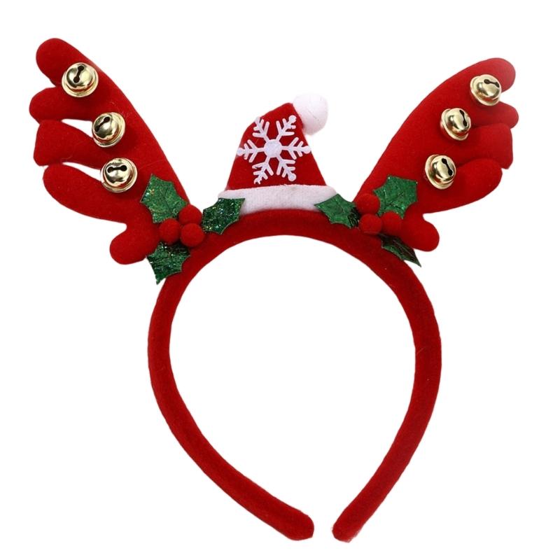 

Festival Reindeer Antlers Hairband Snowflake Hair Accessory Unisex Christmas Party Decoration Headpiece Headgear 1