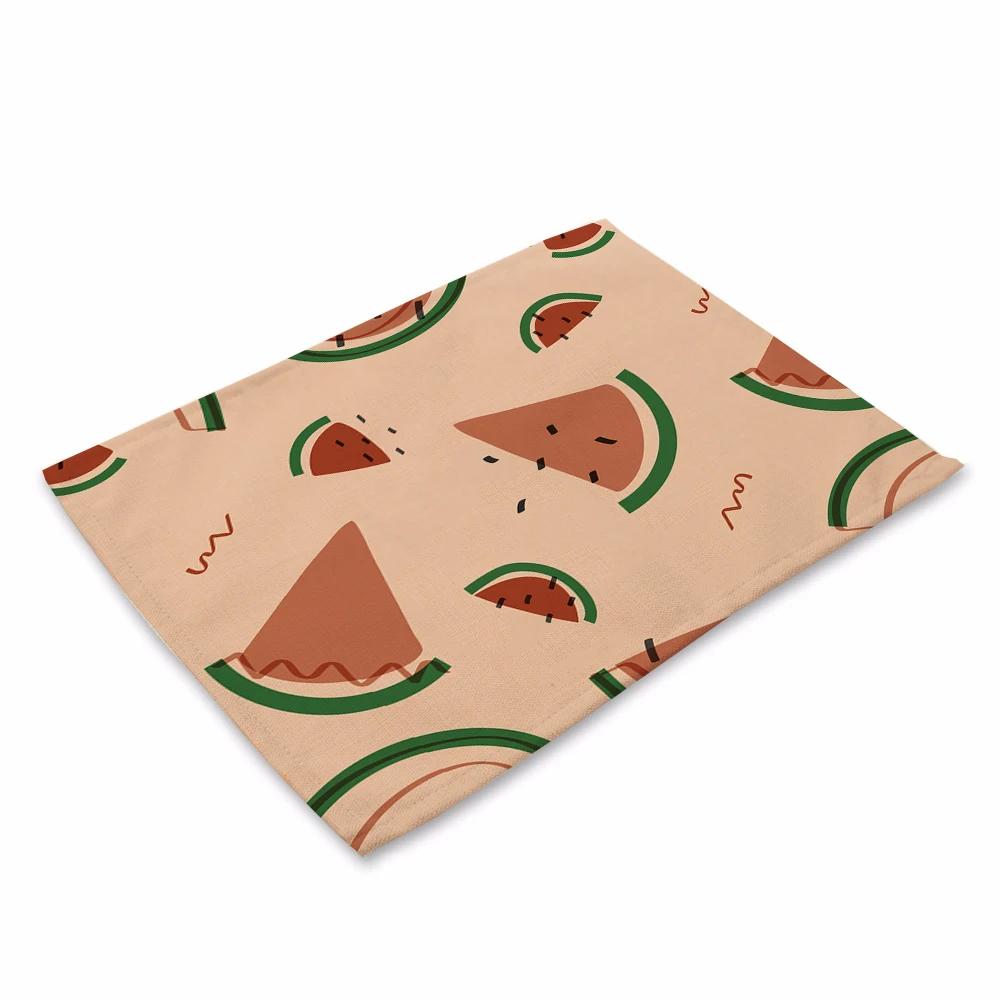 Lemon Fruit Placemats Summer Ice Cream Place Mats Waterproof Non-Slip Heat-Resistant Linen Outdoor Flamingo Dinner Table Mats