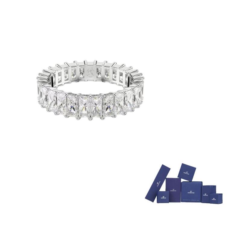 Swarovski Matri Rhodium Plated, Zirconium Plated Rings Womens Silver 55-Silver - Original Brand Box