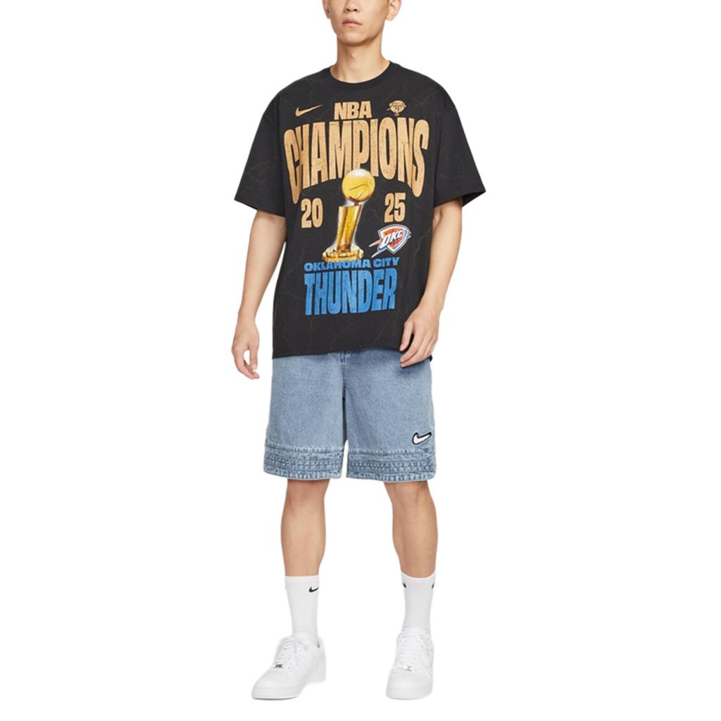 Nike NBA Oklahoma City Thunder Crew Neck Comfortable Versatile Pullover Drop Shoulder Short Sleeve T-Shirt Men T-Shirts IU3076-010