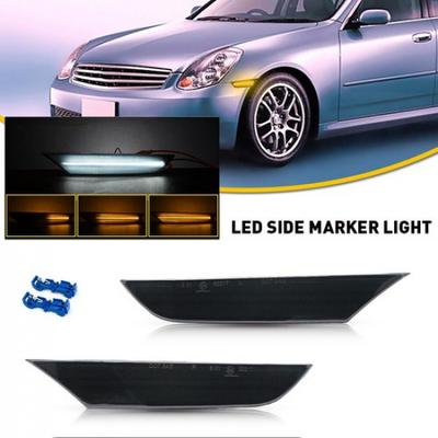 Smoked LED Bumper Side Lights Marker For 2003-2006 Infiniti Base G35 X Sedan 4DR