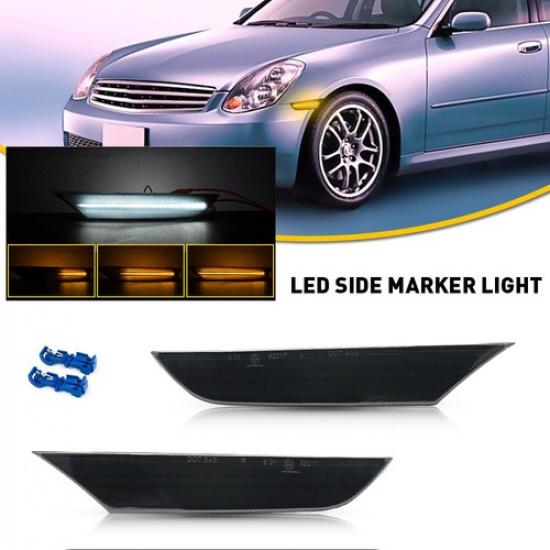

Smoked LED Bumper Side Lights Marker For 2003-2006 Infiniti Base G35 X Sedan 4DR