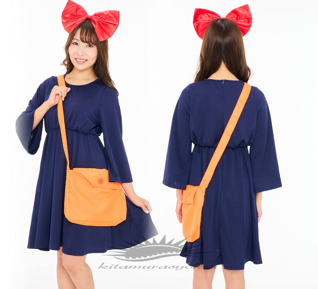 

Witch Cosplay Kiki Cosplay Ribbon Dress Bag Cosplay Moe Cute Halloween Costume Cosplay Halloween Costume 2D Anime Costume Women Adults Junior and оранжевый