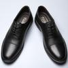 Men's shoes business casual shoes formal leather shoes men's spring low-top pure black cowhide foot cover large size small leather shoes