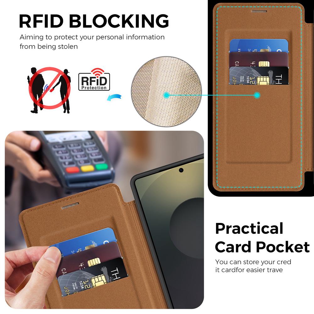 KEYSION Leather Flip Wallet Case for Samsung Galaxy S25 S26 Ultra 5G S26+ S25 FE Card Slots Magnetic 360 Ring Stand Phone Cover