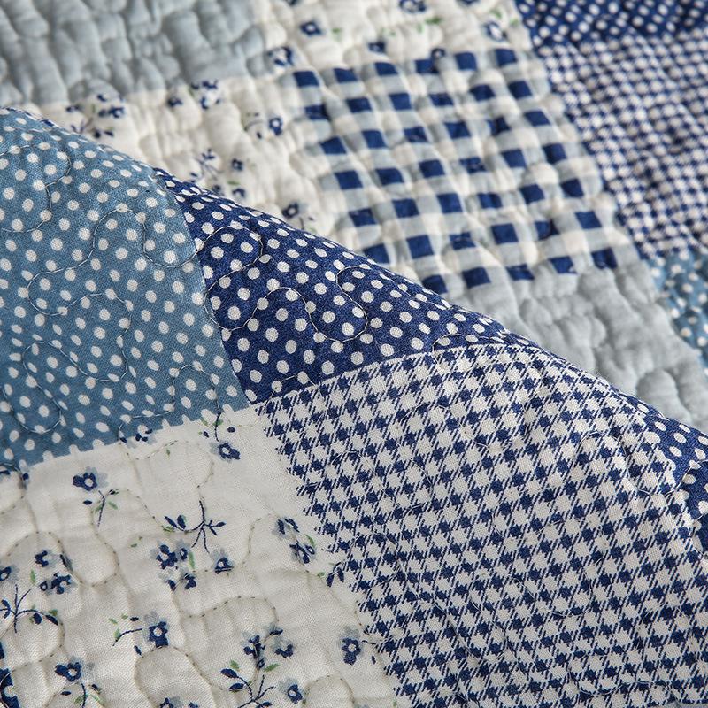 Baumwollblock gestepptes gewaschenes Sofakissen im pastoralen Stil mit Nähten, Sofatuch, Schonbezug