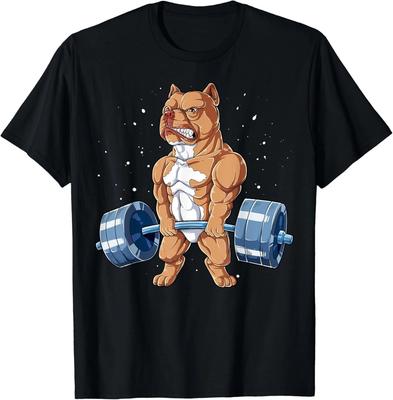 Pit Bull Weightlifting Funny Deadlift Men Fitness Gym Gift Unisex T-Shirt