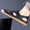 Fashion Luxury Business Casual Shoes Outdoor Leather Men Sandal Men Summer Hollow Out Non-slip Shoes Soft Sole Comfortable Men Sandalias