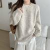 Autumn Winter Simplicity Casual  Women Sweater Lazy Wind Solid O-Neck Loose Long Sleeve Pullovers Knitted Tops
