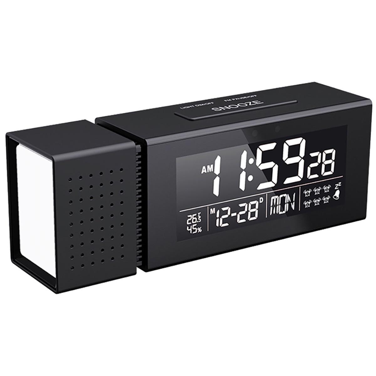 

Night Light Alarm Clock IR Sensor FM Radio 6 Alarms Snooze Temp Humidity RGB USB Charging Digital Clock for Bedroom Bedside Desk