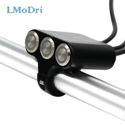 LMoDri Motorcycle Switch 22mm Handlebar Switches Headlight Hazard Brake Fog Light ON-OFF Aluminum With Indicator Modified